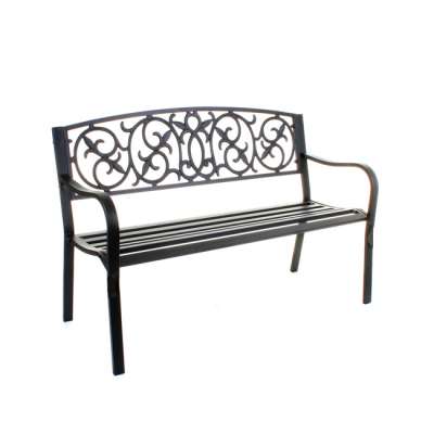 Industrial Antique Outdoor Wrought Iron Garden Bench for Export