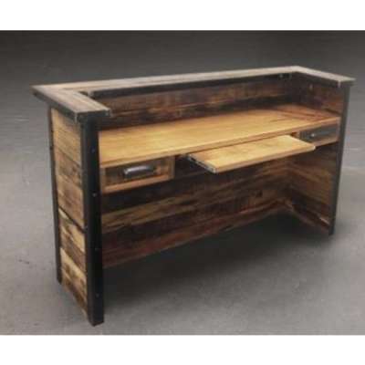 Reclaimed Wood Office Desk with Multiple Drawers